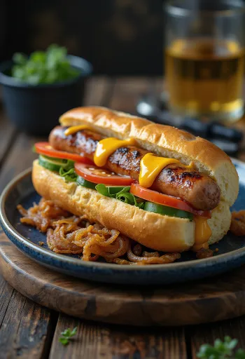 Postrežen Šefov posebni Hot Dog