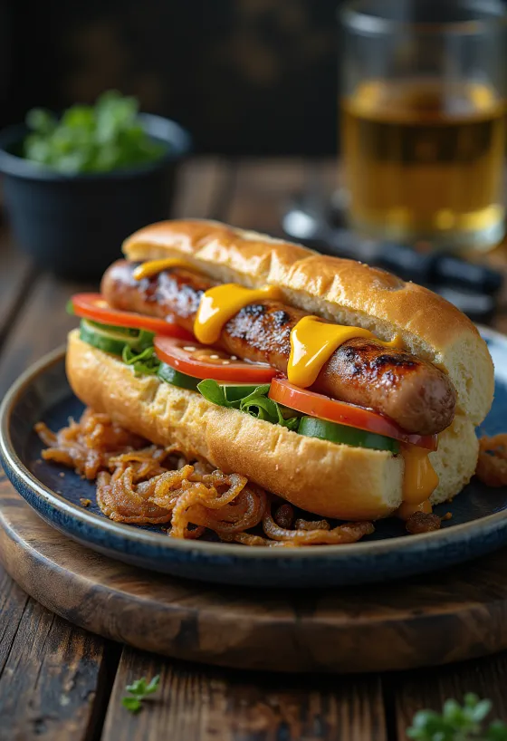 Postrežen Šefov posebni Hot Dog