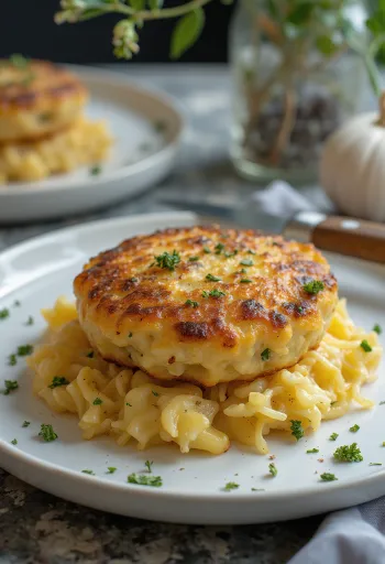 Bubble and squeak s česnom, zlato rjava in hrustljava jed