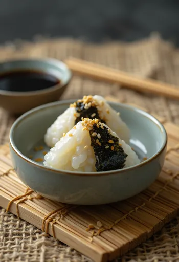 Onigiri riževa kroglica, zavita v nori algo