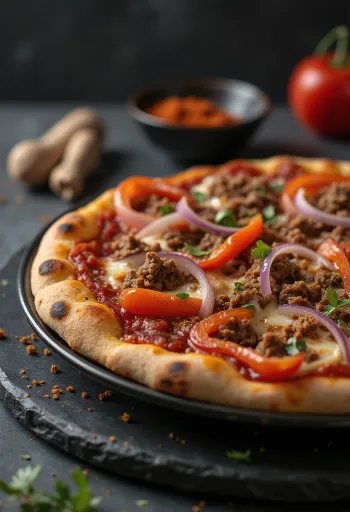 Pizza algerienne postrežena