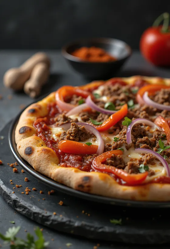 Pizza algerienne postrežena
