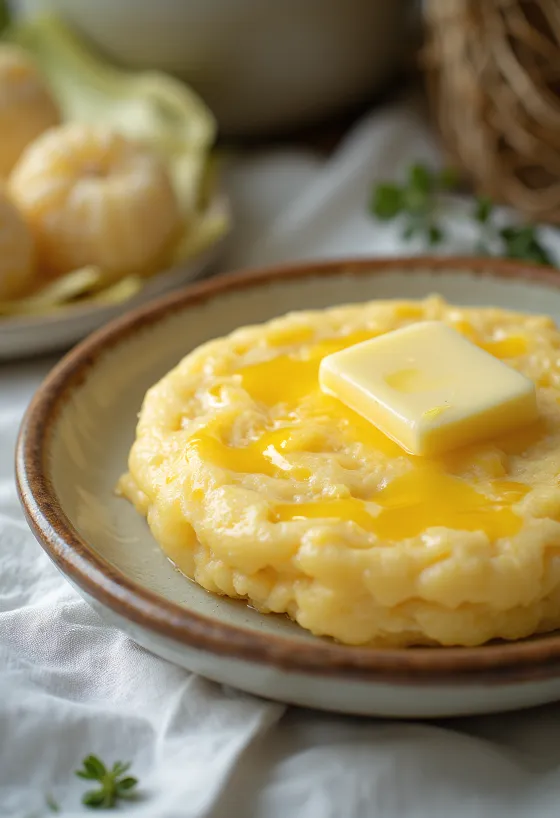 Tamalito z maslom, koruzno testo postreženo z listom limete