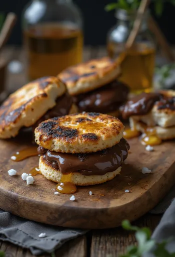 BBQ pečene penice s čokolado in medom postrežene