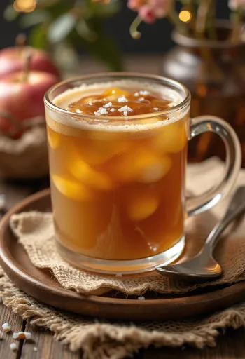 Karamelni jabolčni cider v skodelici