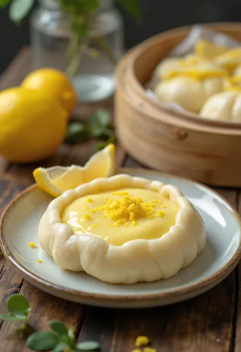 Postrežen ingverjevo-limonin bao bun