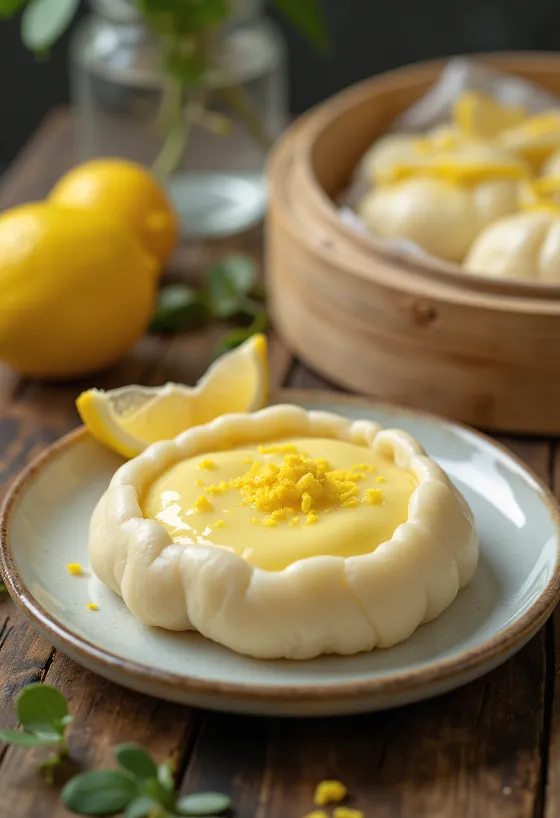 Postrežen ingverjevo-limonin bao bun