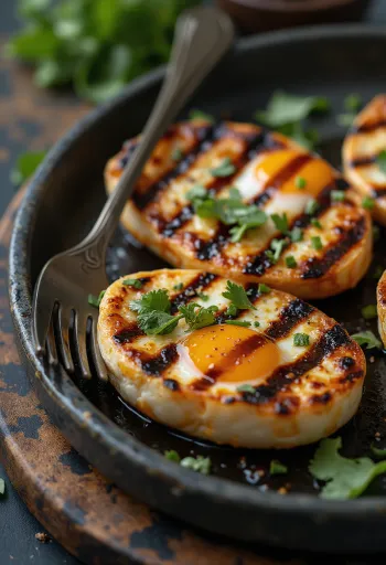 BBQ pečeni pikantni jajčevci postreženi