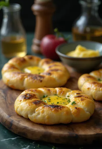 Bolo do Caco, postrežen s peteršiljem