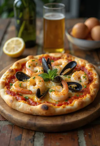 Česnova morska pizza (Frutti di Mare)
