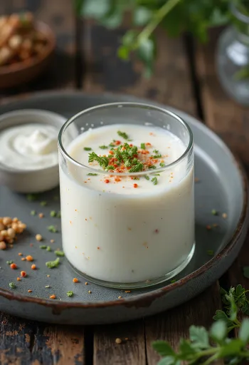 Probiotični kefir s papriko in skuto, sveže postrežen