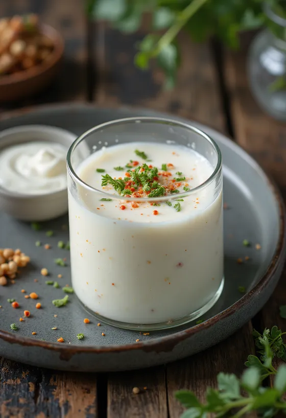 Probiotični kefir s papriko in skuto, sveže postrežen
