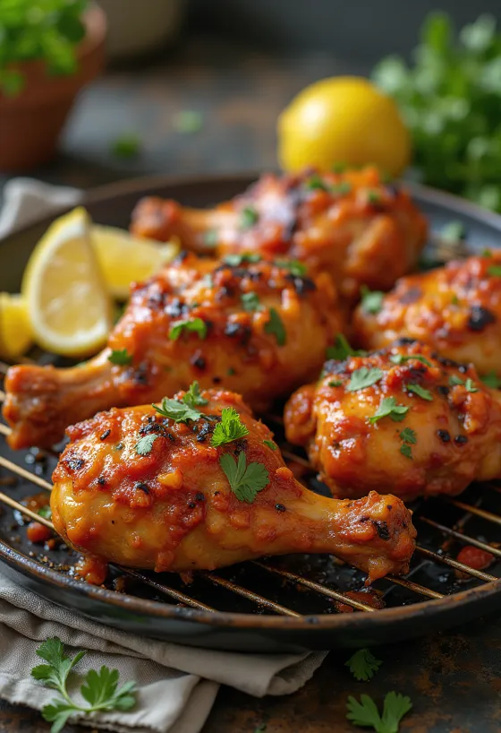 Peri-Peri piščanec, pečen začinjen piščanec s koriandrom in limono