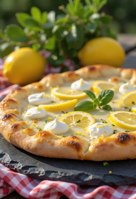 Pizza al Limone postrežena