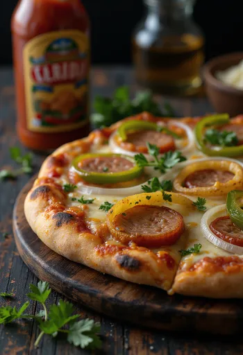 Pizza Carioca z brazilskim sirom in prekajeno klobaso