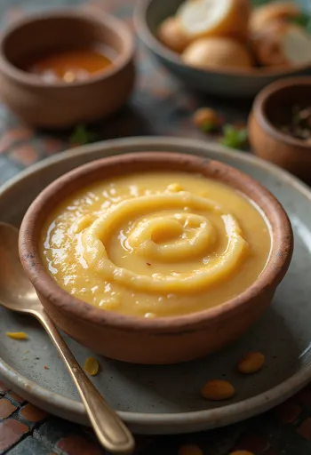 Mishti doi s karameliziranim sladkorjem, postrežen