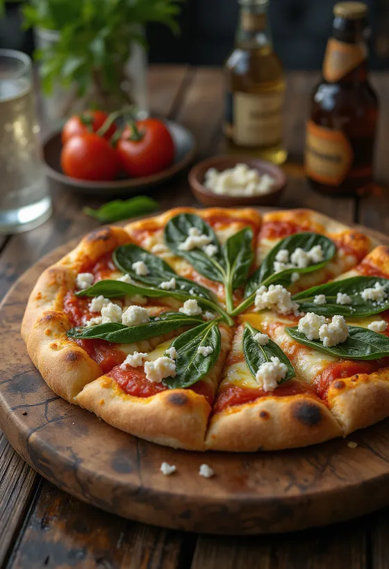 Pizza ai Caprini s kozjim sirom in špinačo