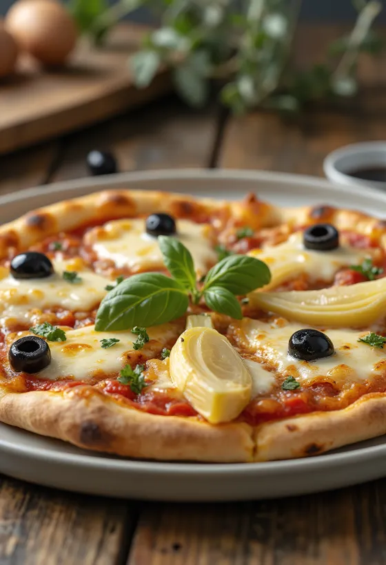 Pizza ai Carciofi e Olive z artičokami in olivami