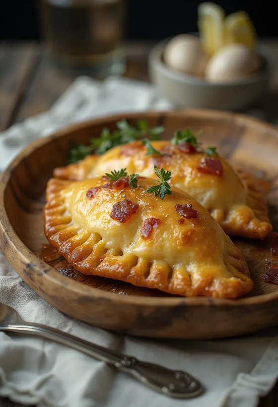 Empanada s slanino in kremnim sirom s hrustljavim testom