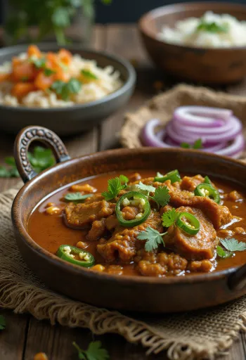 Nihari z nallijem, postrežen z bogatim kostnim mozgom in začinjenimi kosi mesa