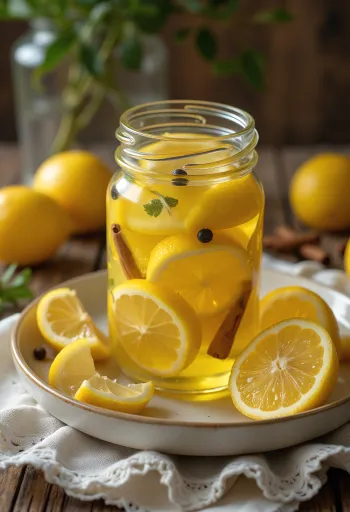 Vložene limone v steklenem kozarcu