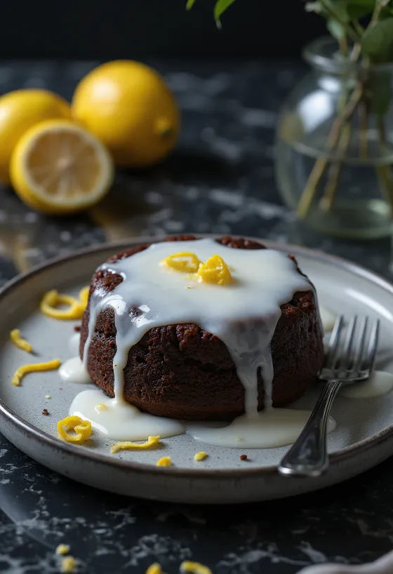 Kladdkaka z limoninim prelivom, okusno in slastno pecivo
