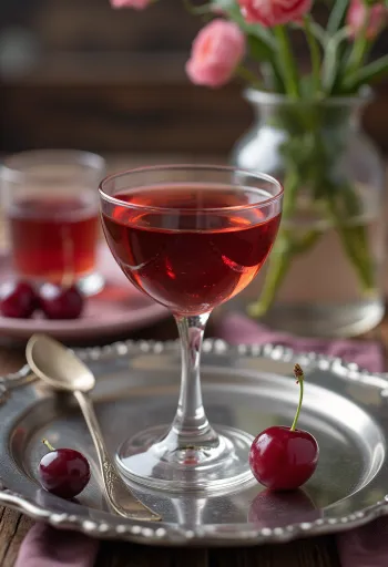 Višnjevo žganje postreženo v steklenici