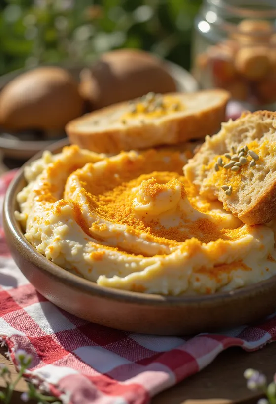 Liptaver, postrežen s svežo zelenjavo in namazan na toast
