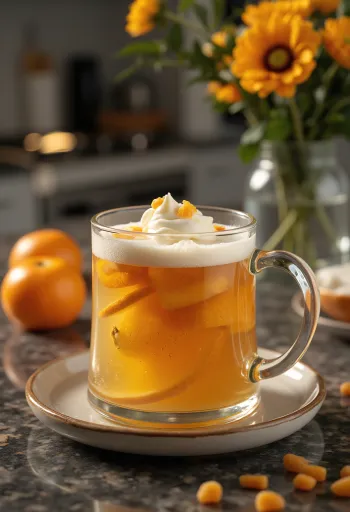 Metin citrusni cider postrežen v kozarcu