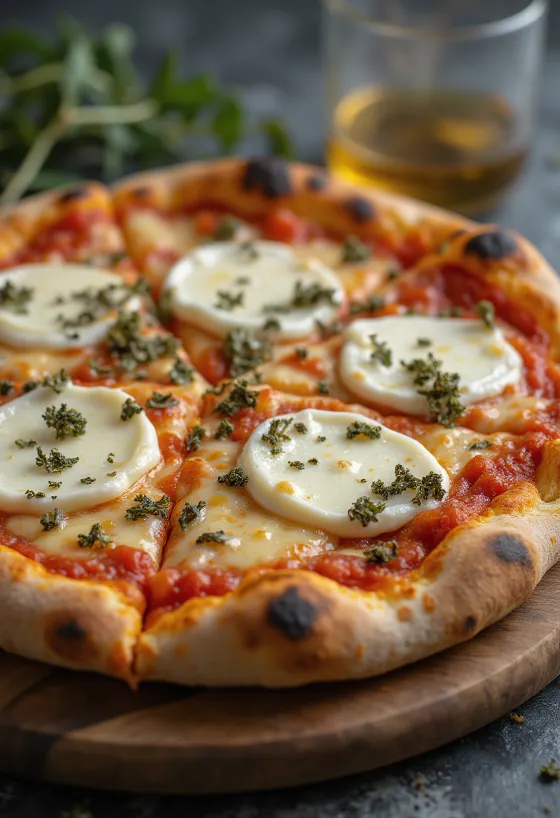 Pizza ai Formaggi di Capra s kozjimi siri in mocarelo