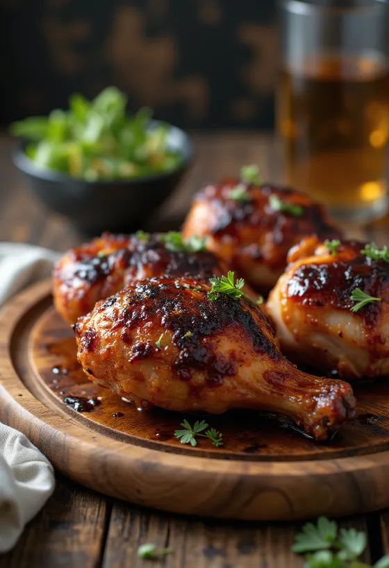 Prekajen BBQ piščanec s hrustljavo kožo s sočnimi rezinami