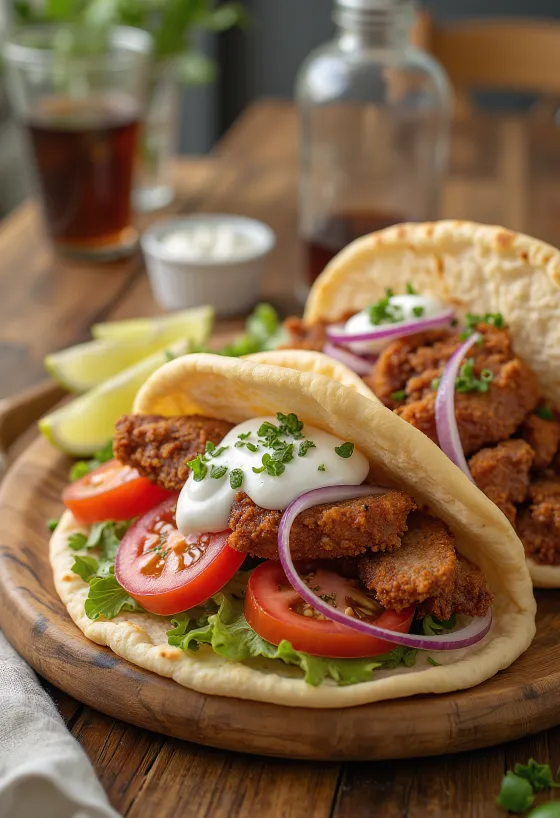 Pork Gyros, grška svinjina v piti s tzatziki omako